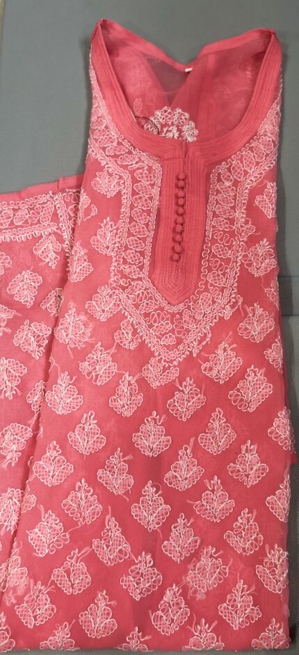 Elegant Chikankari Georgette Kurti – Ethnic Handcrafted Grace