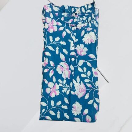 Cotton Floral Print Kurti – Elegant & Comfortable Traditional Wear